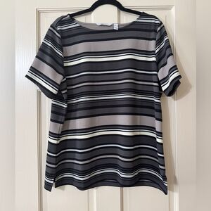 Women’s Isaac Mizrahi Striped Short Sleeve Top L